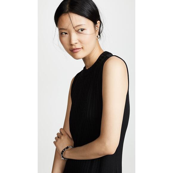 AYR The Weekender Ribbed Midi Dress Black Sleeveless Knit Size Small LBD - Picture 3 of 8